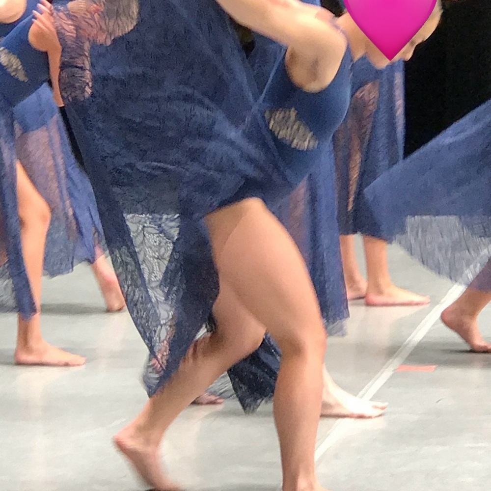 Elegant Blue Lace DANCE costume Dress Adult small